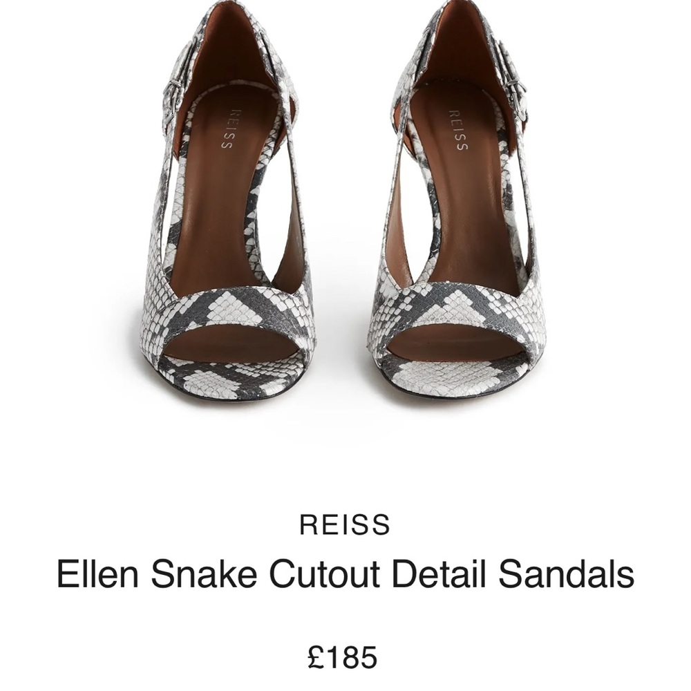 Reiss Snake Print peep toe heel